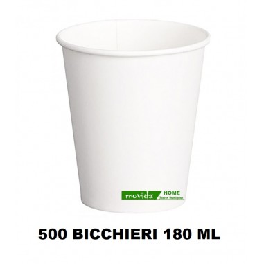 500 BICCHIERI IN CARTA BIO 180 ML 10 CONFEZIONI...