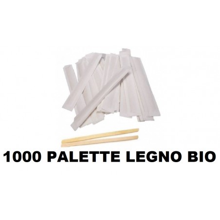 1000 Palettine IMBUSTATE Legno per Caffe' COMPOSTABILI 90 MM monouso biodegradabile