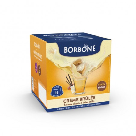 16 Capsule Borbone Per Bevanda Solubile Al Gusto CRÈME BRÛLÉE Compatibile Nescafè Dolce Gusto
