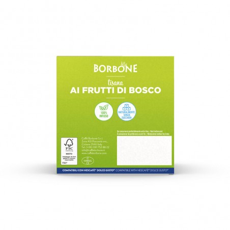 16 Capsule Borbone Per TISANA AI FRUTTI DI BOSCO Compatibile Nescafè Dolce Gusto